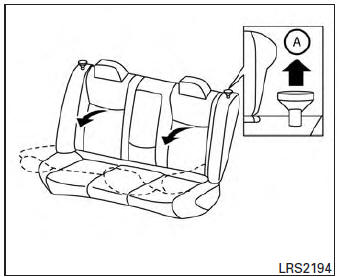 Pull the knob A to fold each seatback down.