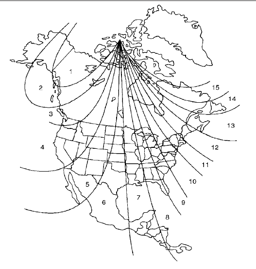 The difference between magnetic north and geographical